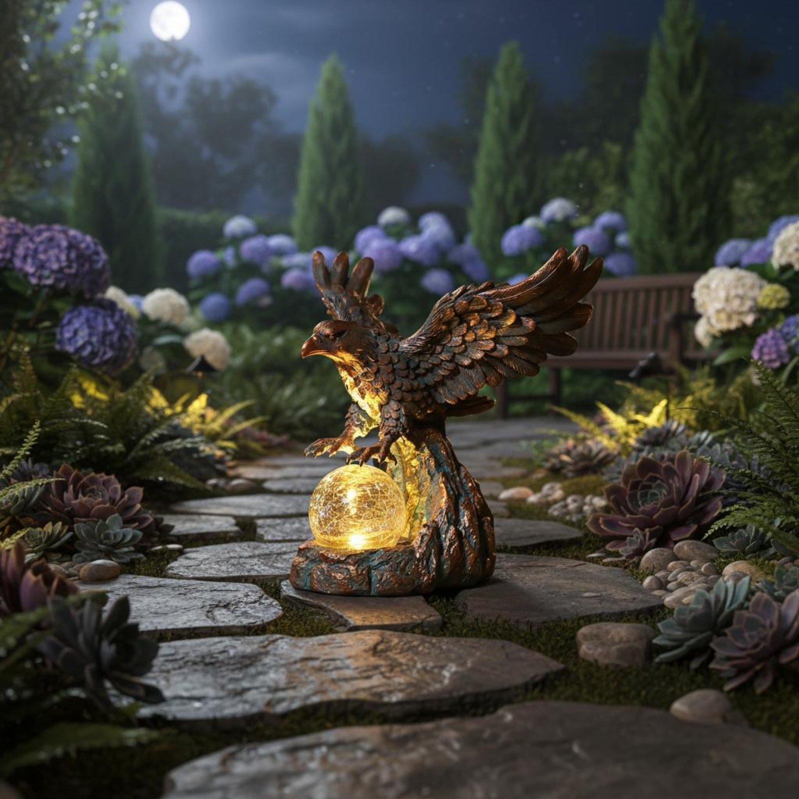 Outdoor Lighting Pathway - 태양광 독수리 조각상 조명, 마당 및